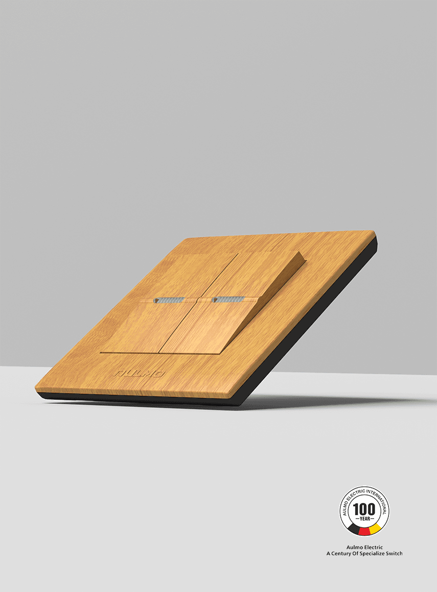 AULMO K50 Series switch, yellow wood grain