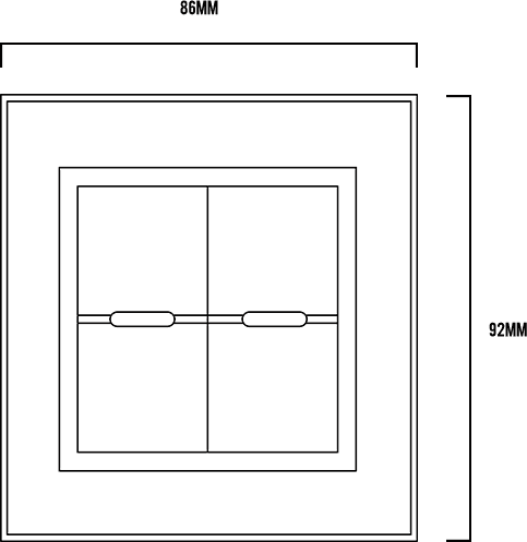 AULMO K60 Series dimension diagram, 86 x 92 mm