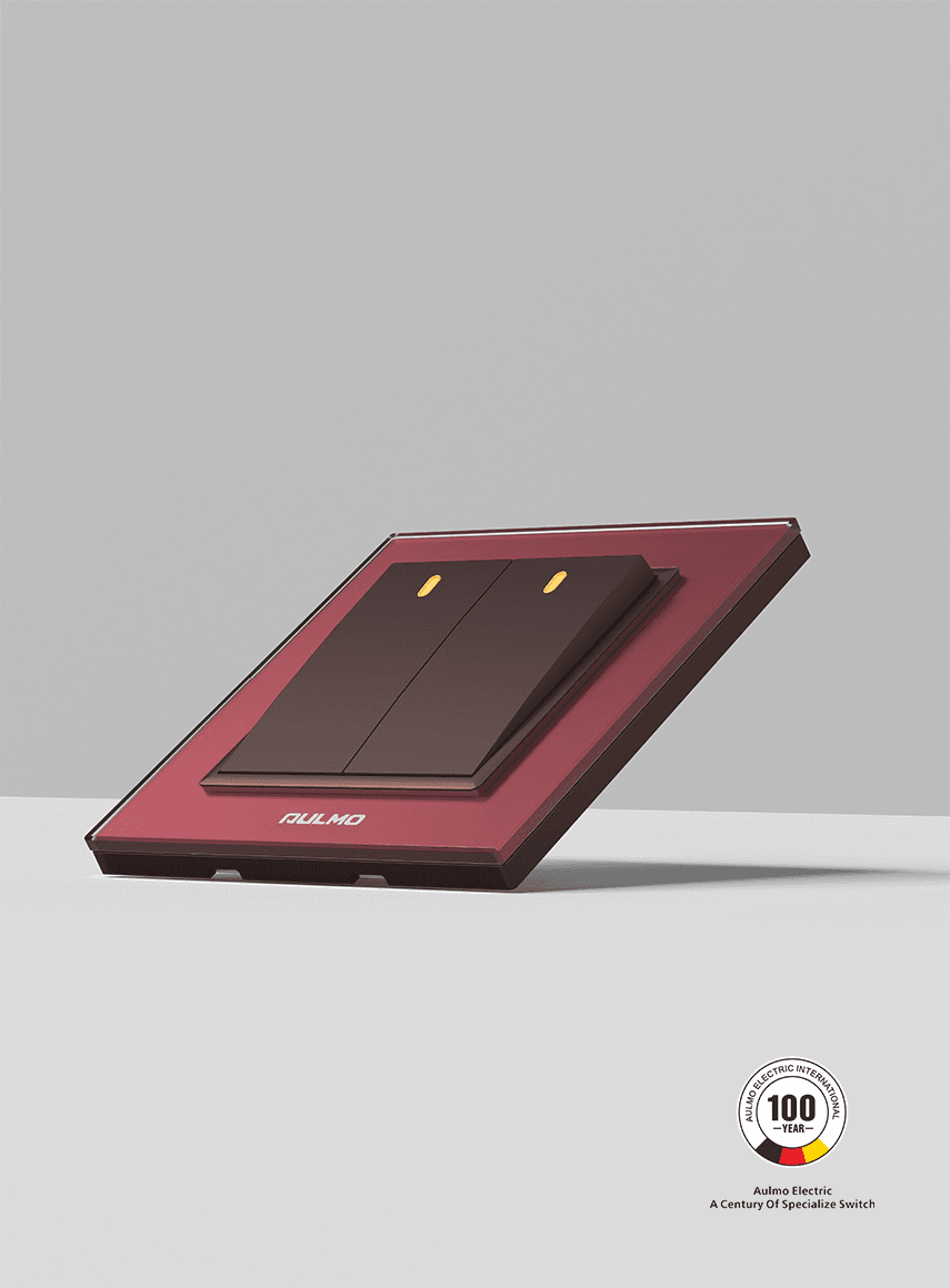 AULMO S90 Series switch, wine red
