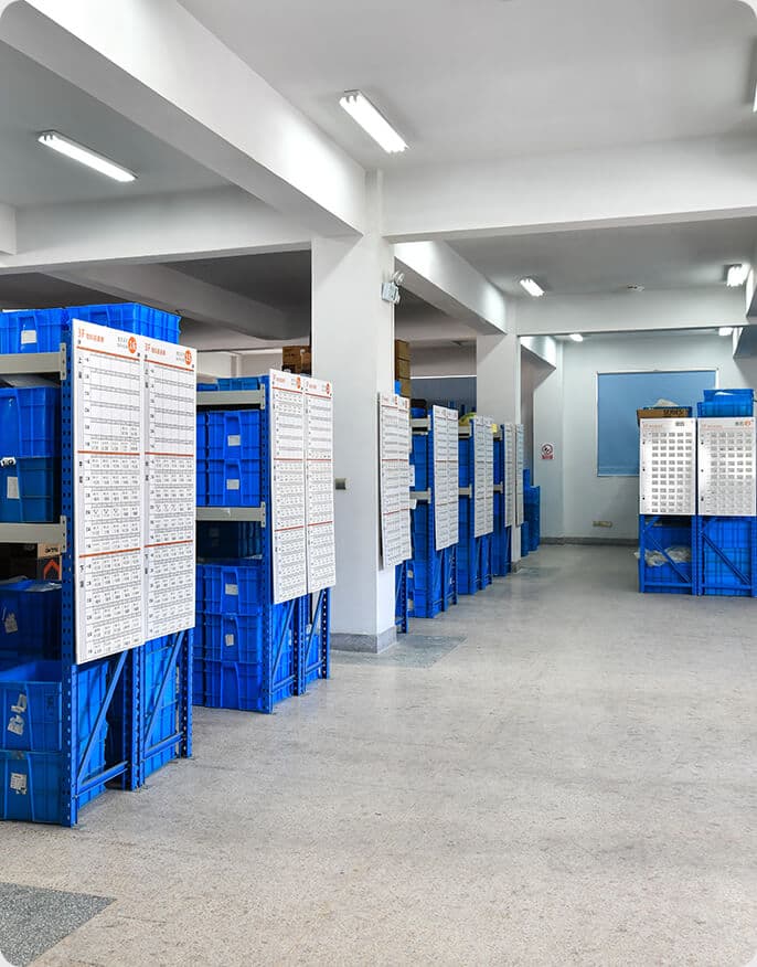 AULMO parts warehouse and inventory storage