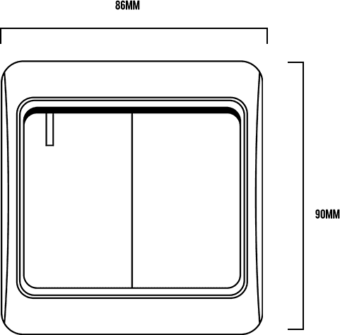 AULMO DZ Series dimension diagram, 86 x 90 mm