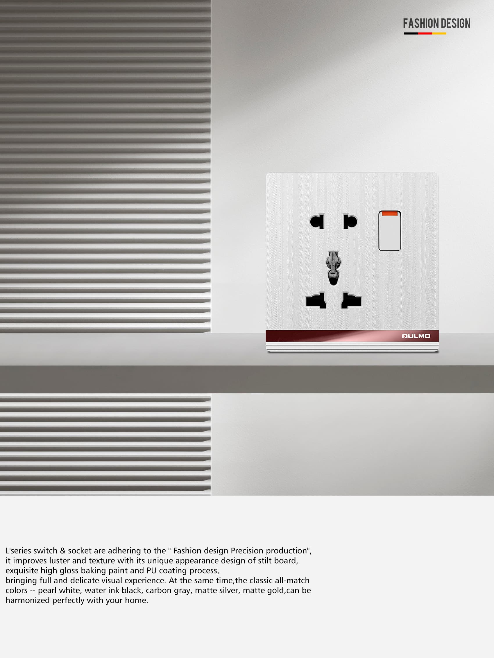 AULMO L60 Series switch, pearl white, lifestyle installation