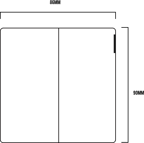 AULMO LG30 Series dimension diagram, 86 x 90 mm