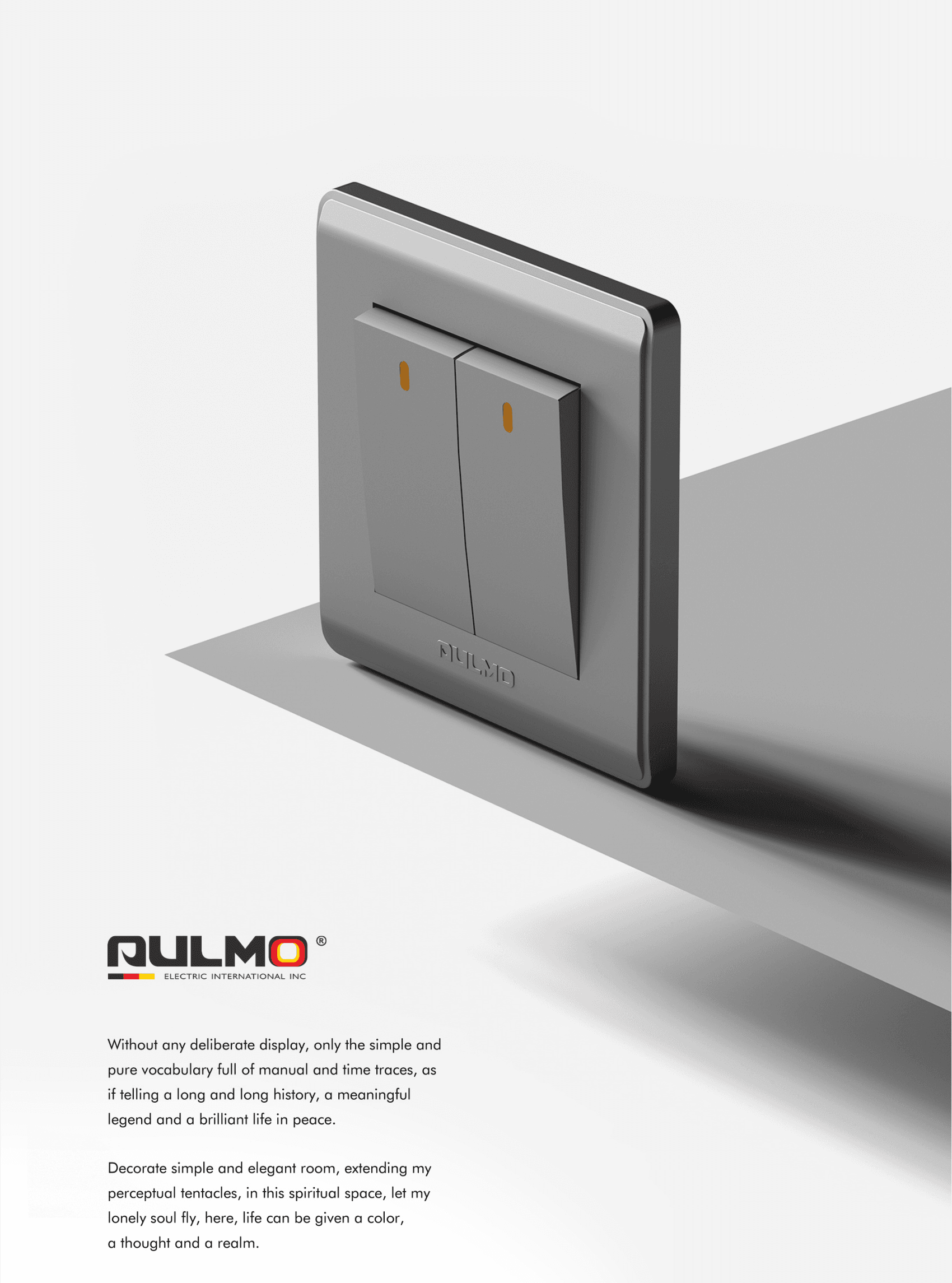AULMO S20 Series switch, silver gray, brand statement
